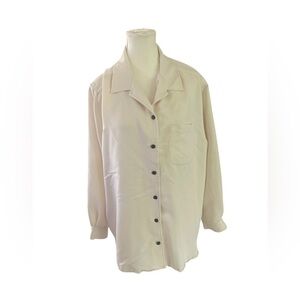 VILLAGER SPORT SIGNATURE Ivory Button Down Soft Blouse Size 2X